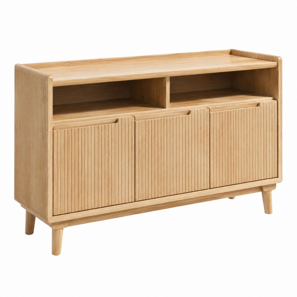 Credenza da sala da pranzo rovere naturale in MDF impiallacciato rettangolare 120 x 40 x 90 cm
