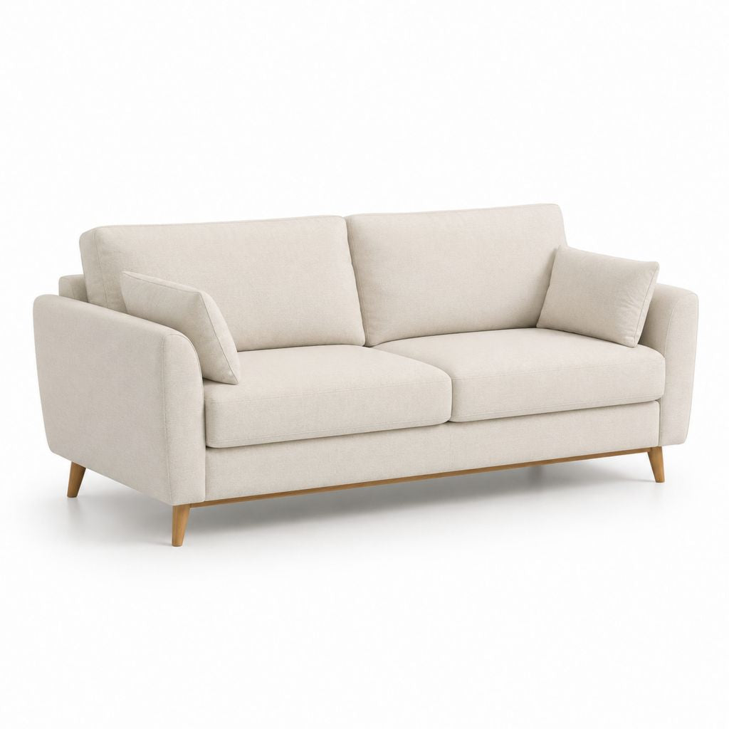 Divano 2 posti beige in poliestere rettangolare 180 x 85 x 85 cm
