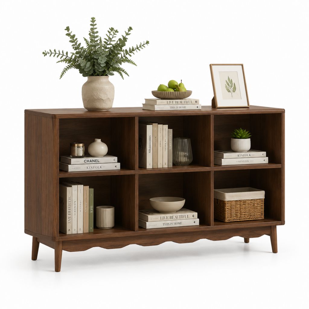 Credenza da sala da pranzo in MDF impiallacciato noce rettangolare 120 x 40 x 85 cm