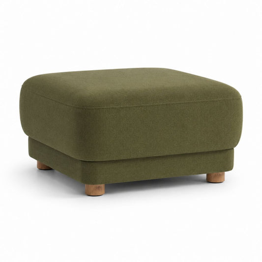 Poggiapiedi imbottito verde oliva in poliestere rettangolare 90 x 65 x 42 cm