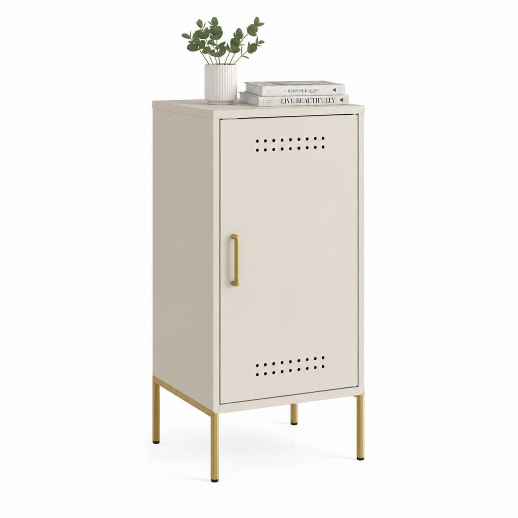 Armadietto multiuso in acciaio beige con anta 40 x 35 x 90 cm