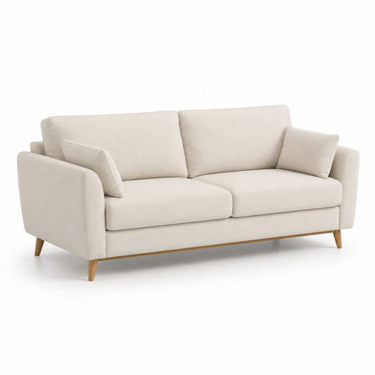 Divano 2 posti beige in poliestere rettangolare 180 x 85 x 85 cm