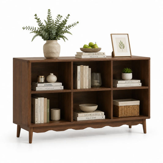 Credenza da sala da pranzo in MDF impiallacciato noce rettangolare 120 x 40 x 85 cm