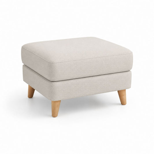Poggiapiedi imbottito beige in poliestere rettangolare 70 x 55 x 45 cm